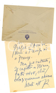 Autografo originale 1947 ROMA Sottosegretario Paolo CAPPA invita un amico  Lettera AUTOGRAFA 1