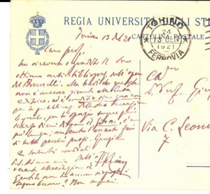 Autografo originale 1921 TORINO Vittorio CIAN sollecita articolo per pubblicazione  Autografo 1