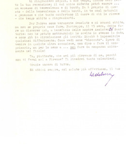 Autografo originale 1961 FIRENZE Ugo CASTELNUOVOTEDESCO rifiuta un invito  Autografo 1