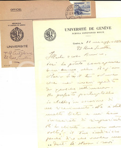 Manoscritto, lettera originale 1958 GINEVRA Tommaso Riccardo CASTIGLIONE dona un libro alla regina Maria JosÃ© 1