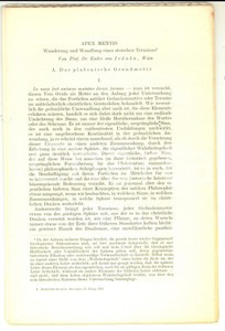 Libro, pubblicazione d epoca 1950 Endre IVANKA Apex Mentis  Das platonische Grundmotiv  Estratto 46 pp. 1