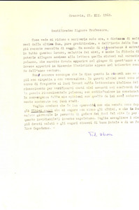 Autografo originale 1960 CRACOVIA Tadeusz ULEWICZ a un collega per studi Rinascimento Autografo 1