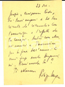 Autografo originale 1948 ROMA Cartolina avv. Filippo UNGARO a un collega per invito  AUTOGRAFO 1