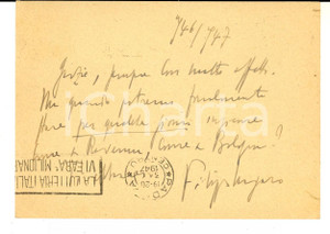 Autografo originale 1947 ROMA Cartolina ringraziamento avv. Filippo UNGARO a un collega  AUTOGRAFO 1