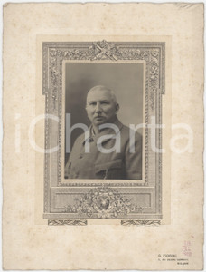 Fotografia d epoca originale 1918 MILANO Ritratto maschile con il cappotto  Foto G. FIORINI 16x22 cm 1