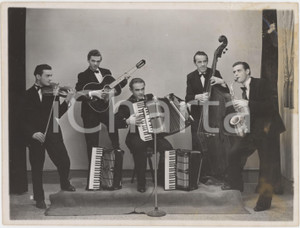 Fotografia d epoca originale 1950 ca SARONNO VA Orchestrina in concerto  Foto DANNEGGIATA 24x18 cm 1