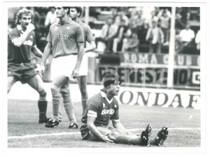 Fotografia d epoca originale 1989 CALCIO ROMA  NAPOLI 11 Giuseppe GIANNINI sbaglia il goal  Foto 24x18 cm 1