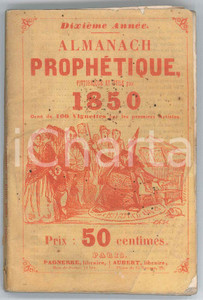 Libro, pubblicazione d epoca 1850 FRANCE Almanach prophÃ©tique ornÃ© de 100 vignettes  190 p. 1
