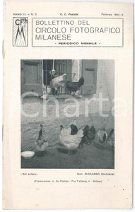 Giornale, rivista storica 1932 CIRCOLO FOTOGRAFICO MILANESE  Fotografia moderna Bollettino Anno III n° 2 1