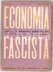 Giornale, rivista storica 1941 ECONOMIA FASCISTA L Iran aggredito  Rivista DANNEGGIATA Anno II nÂ°8 1