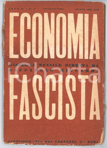 Giornale, rivista storica 1941 ECONOMIA FASCISTA Economia del Manchukuo  Rivista DANNEGGIATA Anno II n°6 1