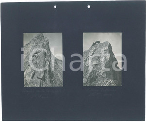 Fotografia d epoca originale 1910 ca DOLOMITI Corno Bianco  Cresta terminale Punta Corno  2 Foto 8x11 cm 1