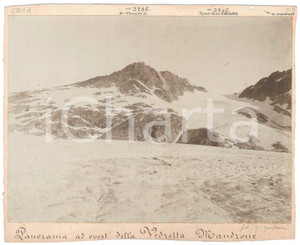 Fotografia d epoca originale 1920 ca VAL CAMONICA Vedretta del Mandrone  Passo della Valletta  Foto 23x19 1