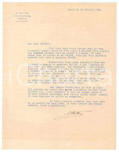 Autografo originale 1940 PARIS CICLISMO AndrÃ© MOUTON chiede saldo gara  AUTOGRAFO 1