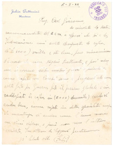 Autografo originale 1942 CICLISMO MANTOVA Lettera Fabio BATTESINI per raddoppio ingaggio  AUTOGRAFO 1