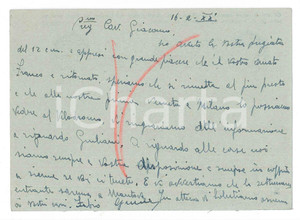 Autografo originale 1942 WW2 CICLISMO ANZIO Cartolina Fabio BATTESINI pronto al rientro  AUTOGRAFO 1