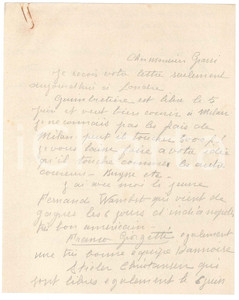 Autografo originale 1938 LONDRA CICLISMO Pierre VIEL su GUIMBRETIERE e GIORGETTI a Milano AUTOGRAFO 1