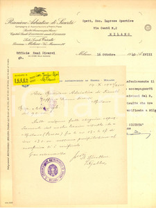 Autografo originale 1940 MILANO BRERA Regio Osservatorio Astronomico  Luigi GABBA  AUTOGRAFO 1