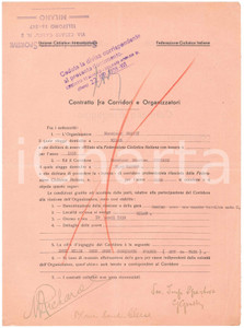 Autografo originale 1938 CICLISMO MILANO VIGORELLI  Contratto ingaggio Maurice RICHARD  Autografo 1