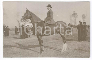 Fotografia d epoca originale 1917 ROMA  IPPICA  Nobile in sella al suo cavallo  Foto cartolina 1