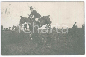 Fotografia d epoca originale 1909 ROMA  IPPICA  Nobile in sella al suo cavallo  Foto cartolina 1