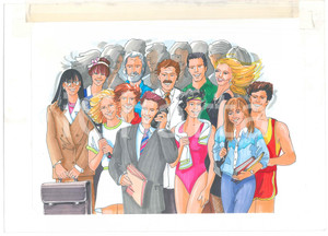 Opera d’arte autentica 1985 ca ILLUSTRAZIONE Donne e uomini in carriera  Disegno originale 34x25 cm 1 Opera d’arte autentica 1985 ca ILLUSTRAZIONE Donne e uomini in carriera  Disegno originale 34x25 cm 1