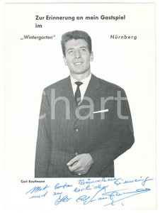 Autografo originale 1960 ca NURNBERG GERMANY Carl KAUFMANN Opera singer  Photo AUTOGRAPH 1