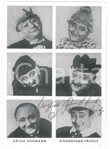 Autografo originale 1970 ca GERMANY  Erich HERMANN Rundfunk Fritzle  Humorist SIGNED Photo 10x15 1