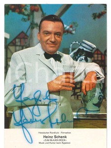 Autografo originale 1970 ca GERMANY Heinz SCHENK actor  Portrait  SIGNED Photo 10x15 cm 1