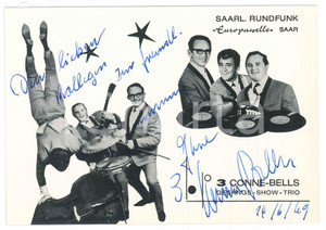 Autografo originale 1969 GERMANY  Die 3 CONNEBELLS GesangShowTrio  SIGNED photo 15x10 cm 1