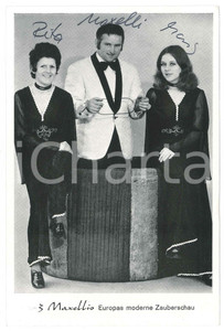 Autografo originale 1970 ca GERMANY  MAGICIANS  MAXELLIS moderne Zauberschau  SIGNED photo 1