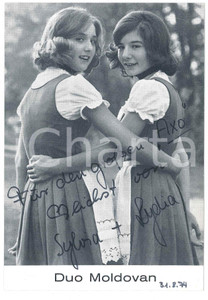 Autografo originale 1974 GERMANY  MUSIC  DUO MOLDOVAN LiechtensteinerPolka  SIGNED Photo 10x15 cm 1