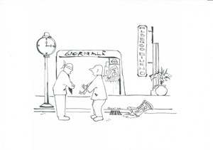 Opera d’arte autentica 1980 ca SATIRA Edicola e albergo diurno  Ill. MASSEVA Disegno originale 28x21 1 Opera d’arte autentica 1980 ca SATIRA Edicola e albergo diurno  Ill. MASSEVA Disegno originale 28x21 1