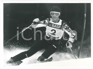 Fotografia d epoca originale 1985 ca ITALIA  SCI ALPINO Daniela ZINI durante una gara  Foto 24x18 cm 1
