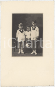 Fotografia d epoca originale 1935 ca MILANO Ritratto di tre fratelli bambini Foto Carlo DE MARCHI 18x28 cm 1