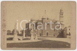 Fotografia d epoca originale 1880 ca PADOVA Prato della Valle  Basilica di SANTA GIUSTINA  Foto C. NAYA 1