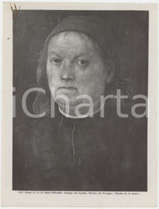 Fotografia d epoca originale 1910 ca PERUGIA Collegio del Cambio  Ritratto del PERUGINO Foto ALINARI 1