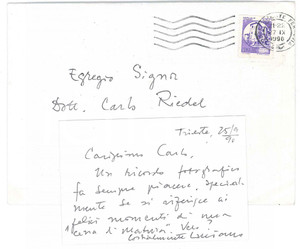 Autografo originale 1990 Università di TRIESTE  Prof. Luciano DABONI Biglietto da visita AUTOGRAFO 1