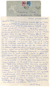 Autografo originale 1948 MILANO Adriana GHERARDI donna pratica persa in cose inutili AUTOGRAFO 1