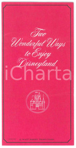 Materiale pubblicitario d’epoca 1960 ca WALT DISNEY Two wonderflu ways to enjoy DISNEYLAND Volantino 9x17 cm 1