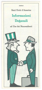 Materiale pubblicitario d’epoca 1965 STATI UNITI Informazioni doganali a uso dei non residenti  Volantino 9x21 1
