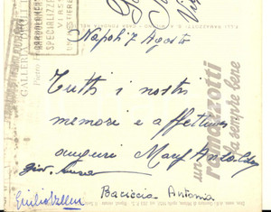 Autografo originale 1955 ca NAPOLI Cartolina Giovanni ANSALDO direttore Il Mattino AUTOGRAFO 1