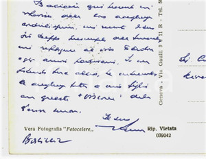 Autografo originale 1962 GENOVA Piazza Dante  Cartolina Giovanni ANSALDO  AUTOGRAFO 1