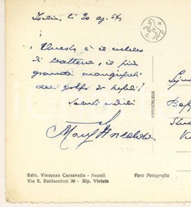 Autografo originale 1954 ISCHIA  Cartolina Giovanni ANSALDO direttore de IL MATTINO  AUTOGRAFO 1