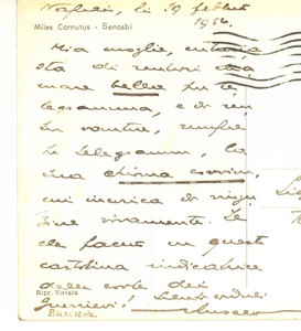 Autografo originale 1956 NAPOLI Cartolina Giovanni ANSALDO  Ringraziamenti  AUTOGRAFO 1