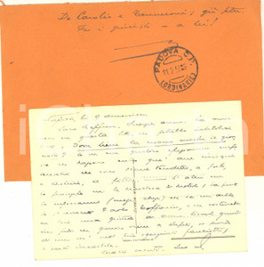 Autografo originale 1958 NAPOLI IL MATTINO Cartolina Giovanni ANSALDO a un amico  AUTOGRAFO 1