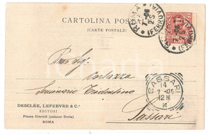 Cartolina originale da collezione 1906 ROMA Editori DESCLEE, LEFEBVRE E C. al Seminario Tridentino di SASSARI 1