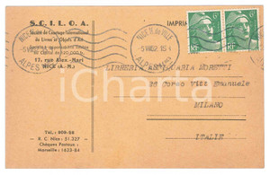 Cartolina originale da collezione 1952 NICE  SCILOA SociÃ©tÃ© courtage de livres et objets d art  Carte postale 1