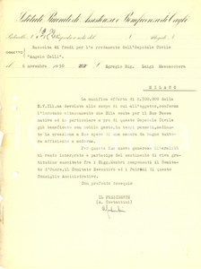 Documento originale, autentico 1950 CAGLI Lettera A. COSTANTINI  Istituti Riuniti Assistenza e Beneficenza 1