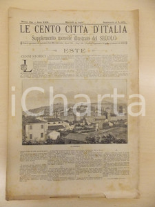 Giornale, rivista storica 1894 CENTO CITTÃ€ D ITALIA Castello di ESTE Supplemento del Secolo n.10265 1